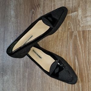 Manolo Blahnik wool penny loafers 38.5 8.5